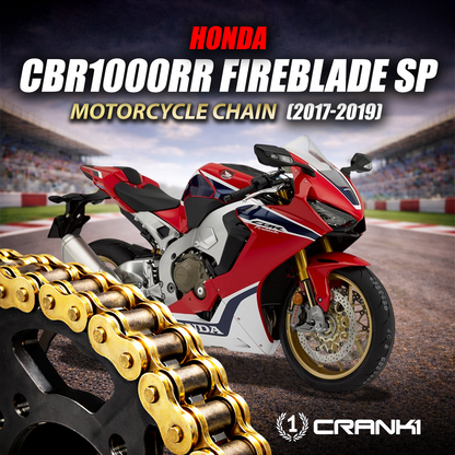 Chain For Honda CBR 1000 RR Fireblade SP (2017-2019) - 525 Pitch x 116 Links Gold (ZVMX) - CRANK1