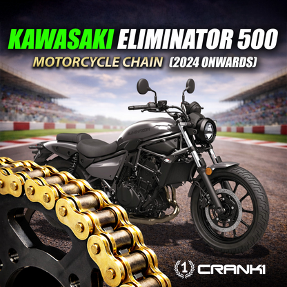 Chain For Kawasaki Eliminator 500 (2024 Onwards) - 520 Pitch x 112 Links Gold (ZVMX) - CRANK1