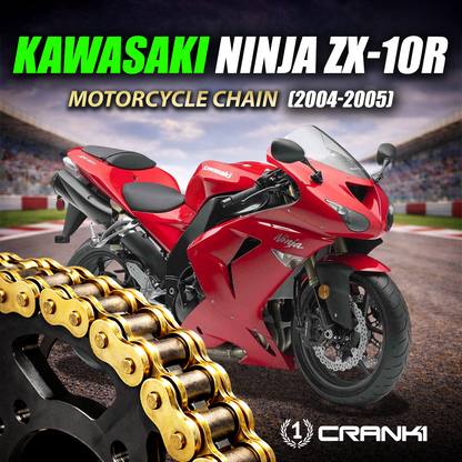 Chain For Kawasaki Ninja ZX-10R (2004-2005) - 525 Pitch x 110 Links Gold (ZVMX) - CRANK1