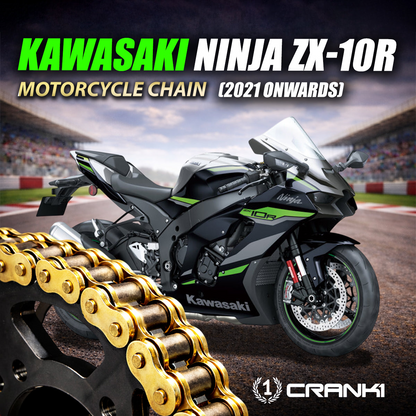 Chain For Kawasaki Ninja ZX-10R (2021 Onwards) - 525 Pitch x 114 Links Gold (ZVMX) - CRANK1