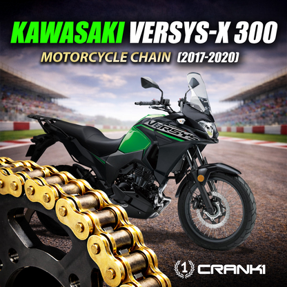 Chain For Kawasaki Versys-X 300 (2017-2020) - 520 Pitch x 112 Links Gold (ZVMX) - CRANK1