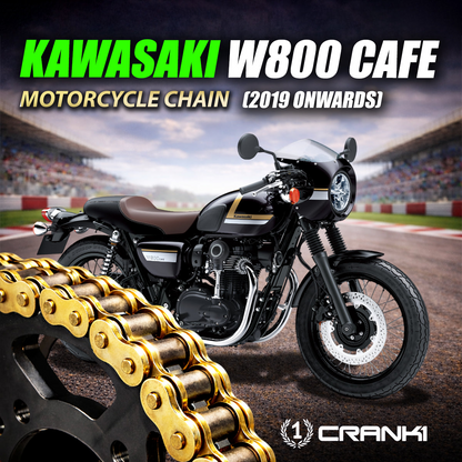 Chain For Kawasaki W800 Cafe (2019 Onwards) - 520 Pitch x 106 Links Gold (ZVMX) - CRANK1