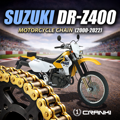 Chain For Suzuki DR-Z400 (2000-2022) - 520 Pitch x 112 Links Gold (ZVMX) - CRANK1