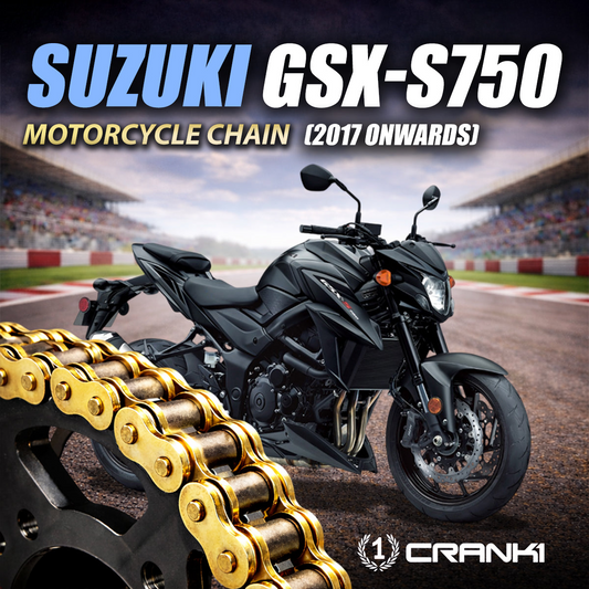 Chain For Suzuki GSX-S750 (2017 Onwards) - 525 Pitch x 114 Links Gold (ZVMX) - CRANK1