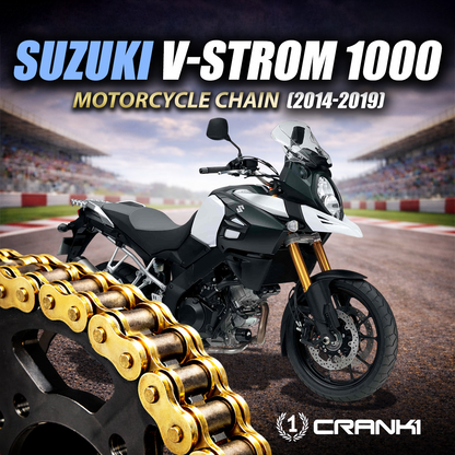 Chain For Suzuki V-Strom 1000 (2014-2019) - 525 Pitch x 120 Links Gold (ZVMX) - CRANK1