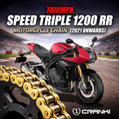 Chain For Triumph Speed Triple 1200 RR (2021 Onwards) - 520 Pitch x 118 Links Gold (ZVMX) - CRANK1