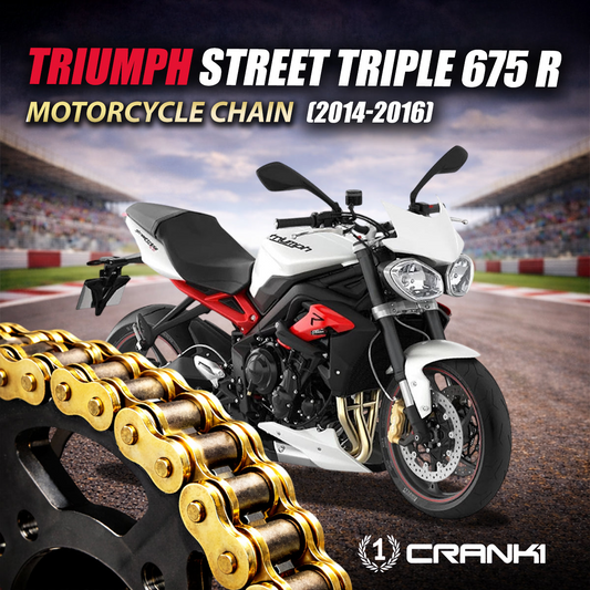 Chain For Triumph Street Triple 675 R (2014-2016) - 525 Pitch x 118 Links Gold (ZVMX) - CRANK1