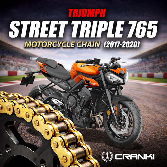 Chain For Triumph Street Triple S 765 (2017-2020) - 525 Pitch x 118 Links Gold (ZVMX) - CRANK1