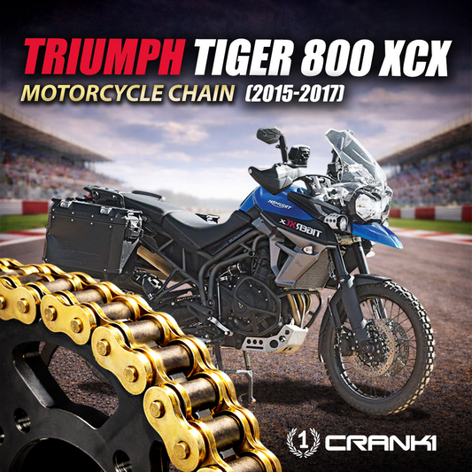 Chain For Triumph Tiger 800 XCX (2015-2017) - 525 Pitch x 124 Links Gold (ZVMX) - CRANK1