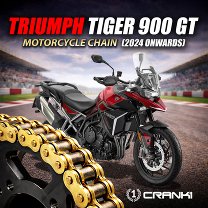 Chain For Triumph Tiger 900 GT (2024 Onwards) - 525 Pitch x 122 Links Gold (ZVMX) - CRANK1