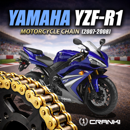 Chain For Yamaha YZF-R1 (2007-2008) - 530 Pitch x 118 Links Gold (ZVMX)