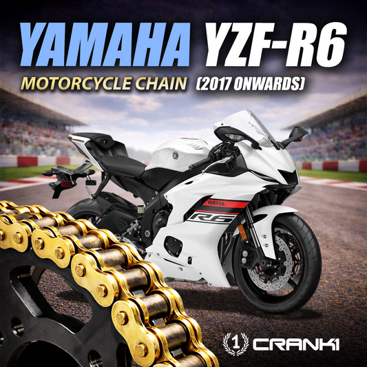 Chain For Yamaha YZF-R6 (2017 Onwards) - 525 Pitch x 114 Links Gold (ZVMX) - CRANK1
