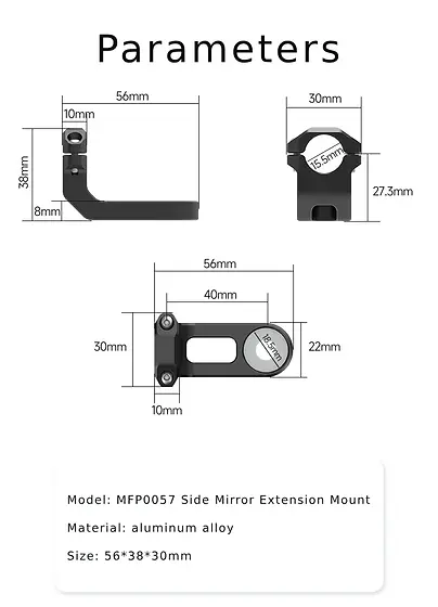 Chigee Rearview Mirror Mount M8/M10 Screw (Optional accessories) - MFP0057