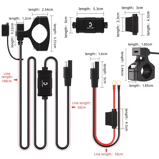 Cliff Top Handlebar Mounted 18W PD USB-C + QC 3.0 (Mini) - TY-B1003