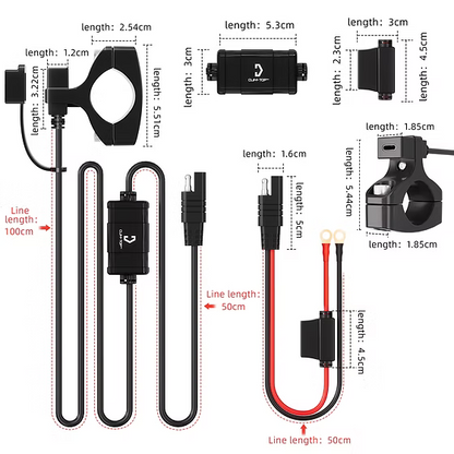 Cliff Top Handlebar Mounted 18W PD USB-C + QC 3.0 (Mini) - TY-B1003