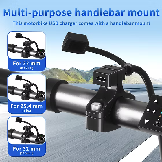 Cliff Top Handlebar Mounted 18W PD USB-C + QC 3.0 (Mini) - TY-B1003