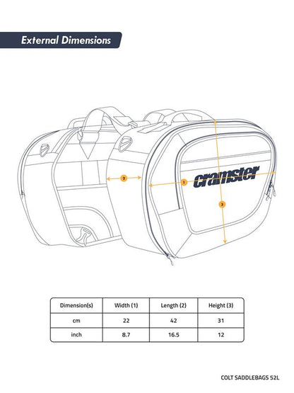 Cramster Colt Saddlebags 52L