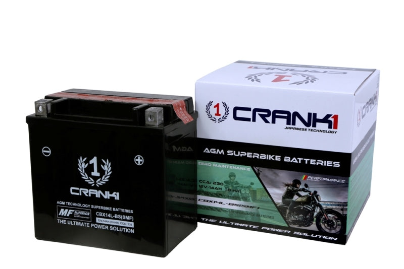 Crank1-Battery For Harley Davidson STREET 750 (2006-2025) Dry Charged MF-CBX14L-BS