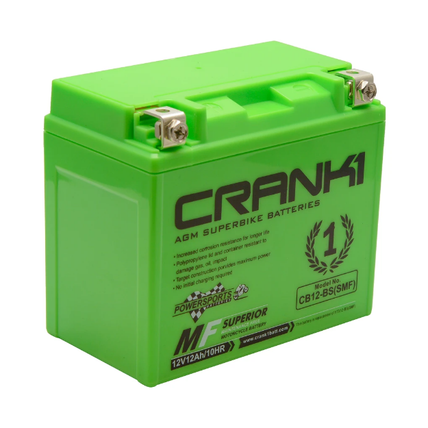 Crank1 CB12-BS (SMF) Battery - Riders Junction
