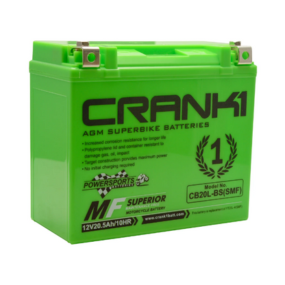 Crank1 CB20L-BS (SMF) Battery - Riders Junction