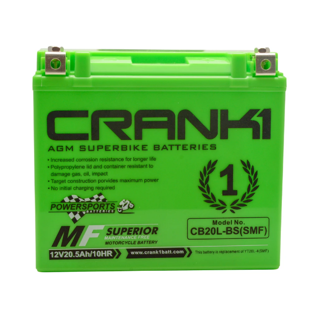 Crank1 CB20L-BS (SMF) Battery - Riders Junction