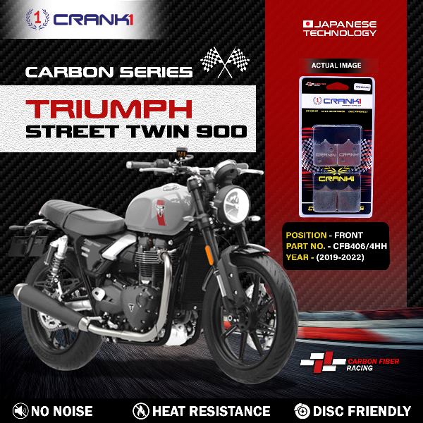 Crank1-Carbon Brake Pads For Triumph Street Twin 900 (2019-2022) – Front – CFB4064