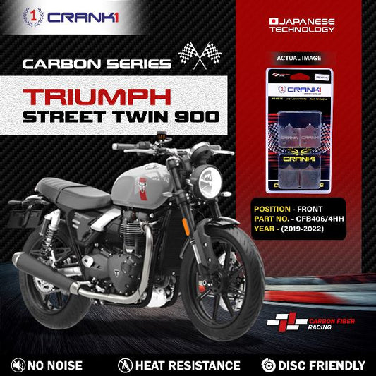 Crank1-Carbon Brake Pads For Triumph Street Twin 900 (2019-2022) – Front – CFB4064