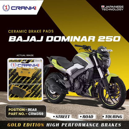 Crank1-Ceramic Brake Pads For Bajaj Dominar 250-Rear-CRM359