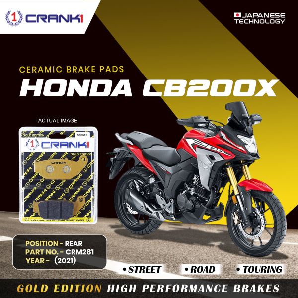 Crank1-Ceramic Brake Pads For Honda CB 200X (2021)-Rear-CRM281