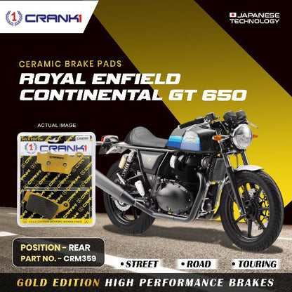 Crank1-Ceramic Brake Pads For Royal Enfield Continental GT 650-Rear-CRM359