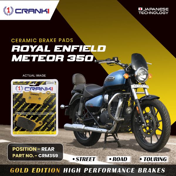 Crank1-Ceramic Brake Pads For Royal Enfield Meteor 350-Rear-CRM359