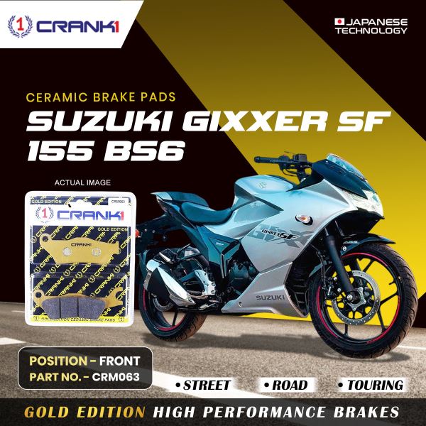 Crank1-Ceramic Brake Pads For Suzuki Gixxer SF 155 BS6-Front-CRM063