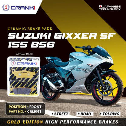 Crank1-Ceramic Brake Pads For Suzuki Gixxer SF 155 BS6-Front-CRM063