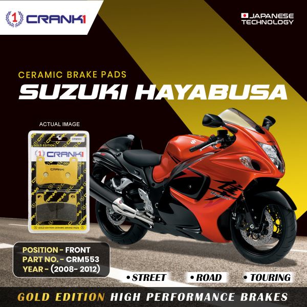 Crank1-Ceramic Brake Pads For Suzuki Hayabusa (2008-2012)-Front-CRM553 (2 Set)