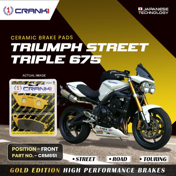 Crank1-Ceramic Brake Pads For Triumph Street Triple 675-Front-CRM651 (2 set)