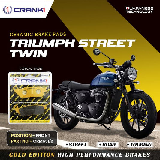 Crank1-Ceramic Brake Pads For Triumph Street Twin-Front-CRM6512 (2 set)