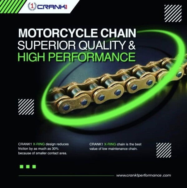 Crank1 Chain For Kawasaki Versys 1000 (2015–2024)- 525 Pitch x 116 Links Gold (ZVMX)