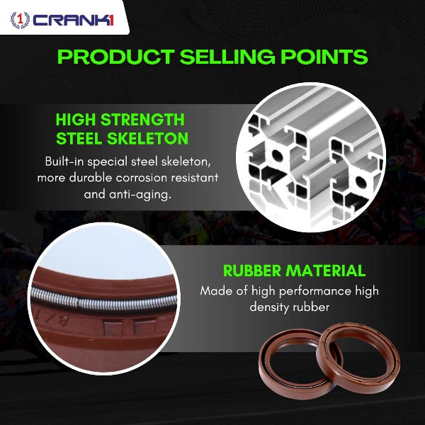Crank1-Fork Dust Seals Pair For Kawasaki Ninja 400 (2018 Onwards)– CPD57-115