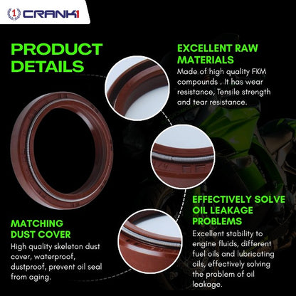 Crank1-Fork Dust Seals Pair For Kawasaki Ninja 400 (2018 Onwards)– CPD57-115