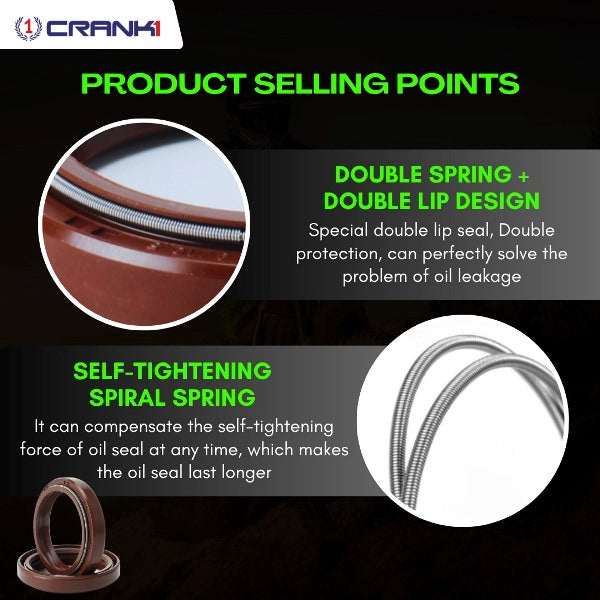 Crank1-Fork Oil Seals Pair Honda CRF 250 F (2019-2020)-CPF55-119