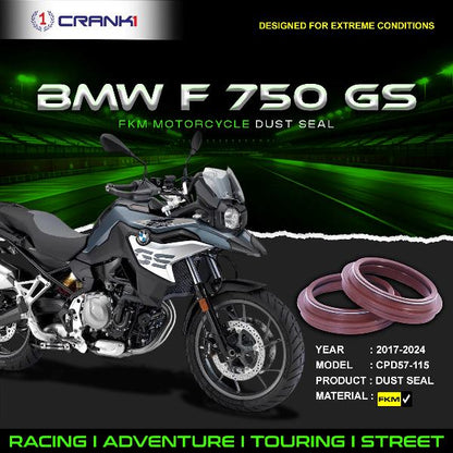 Crank1-Fork Dust Seals Pair For BMW F750GS (2017-2024)– CPD57-115