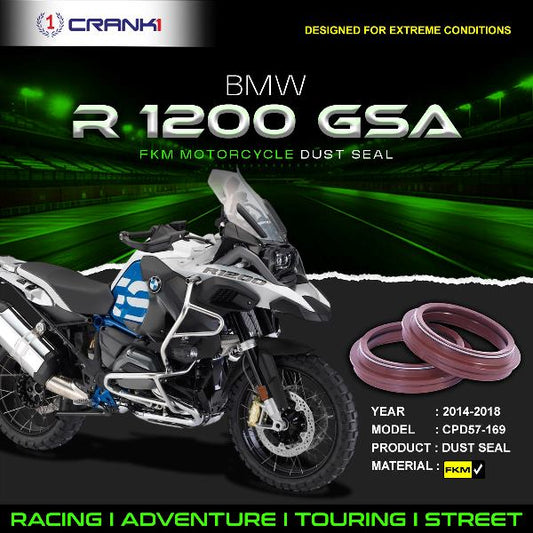 Crank1-Fork Dust Seals Pair For BMW R1200 GSA (2014-2018)– CPD57-169