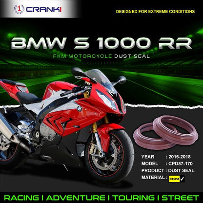 Crank1-Fork Dust Seals Pair For BMW S1000 RR (2016-2018)– CPD57-170