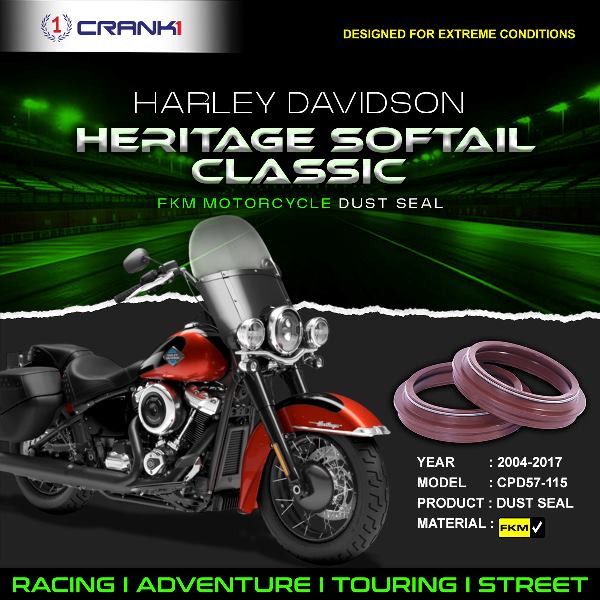 Crank1-Fork Dust Seals Pair For Harley Davidson Softail Classic (2004-2017)– CPD57-115