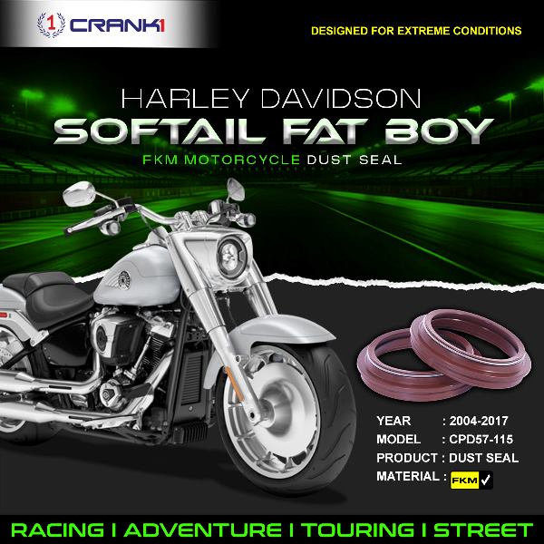 Crank1-Fork Dust Seals Pair For Harley Davidson Softail Fat Boy (2004-2017)– CPD57-115
