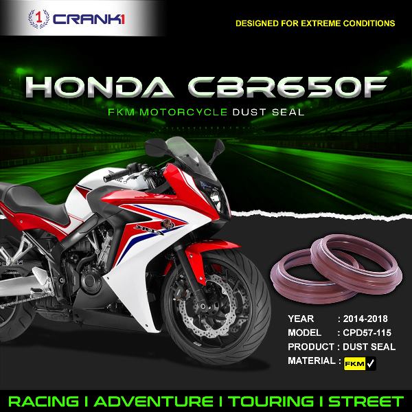 Crank1-Fork Dust Seals Pair For Honda Cbr 650F (2014-2018)– CPD57-115