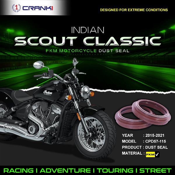 Crank1-Fork Dust Seals Pair For Indian Scout (2015-2021)– CPD57-115