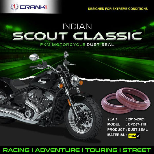 Crank1-Fork Dust Seals Pair For Indian Scout (2015-2021)– CPD57-115