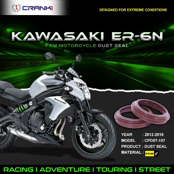 Crank1-Fork Dust Seals Pair For Kawasaki ER-6n (2012-2016)– CPD57-107