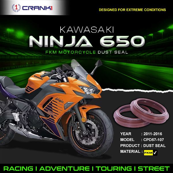 Crank1-Fork Dust Seals Pair For Kawasaki Ninja 650 (2011-2016)– CPD57-107
